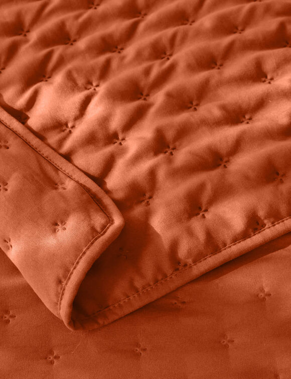 Gematelasseerde deken - microvezel (terracotta)