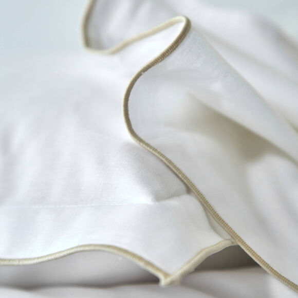 Linge de lit blanc finition bourdon - coton 57 fils/cm&sup2; (blanc)