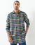 Extralang geruit hemd in flanel (blauw)