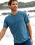 T-shirt met V-hals en korte mouwen (chiné azuurblauw)