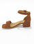 Sandales en croûte de cuir à bride et talon (taupe)