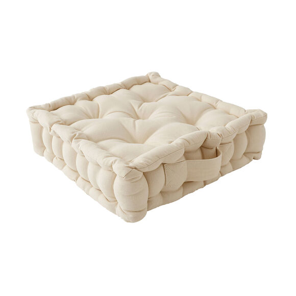 Coussin de sol uni coton (écru)