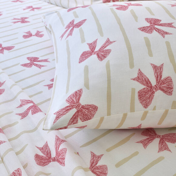 Linge de lit Nelly imprim&eacute; - coton 52 fils/cm&sup2; (rose)