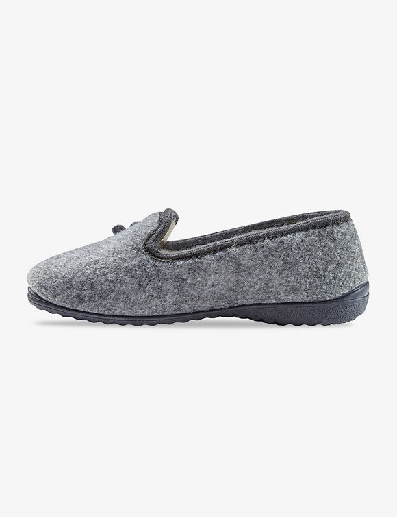 Pantoufles fleurs (gris chiné)