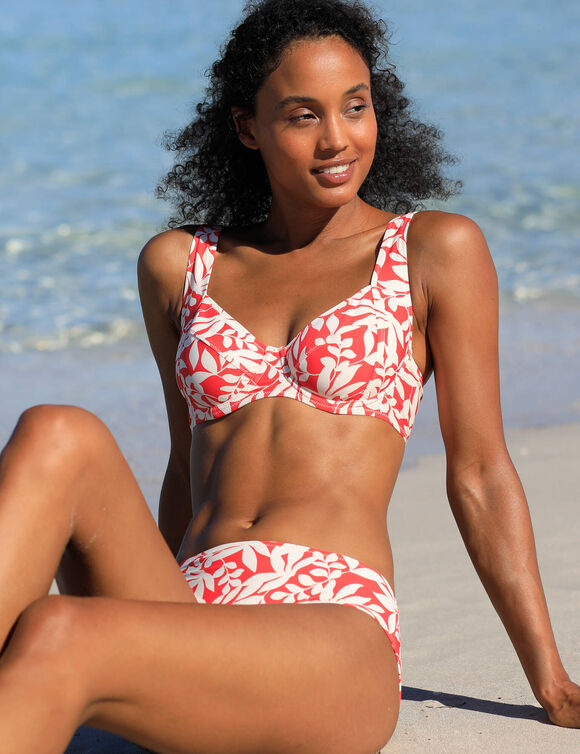 Haut de maillot de bain avec armatures Linao - forme balconnet (grenadine / &eacute;cru)