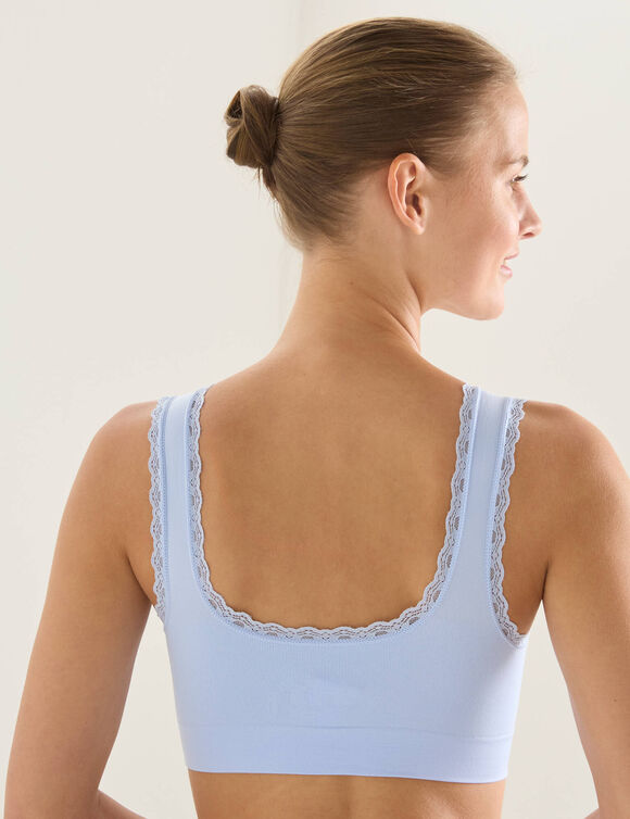 Brassi&egrave;re invisible microfibre stretch sans coutures - lot de 3 (bleu + bois de rose + nude)
