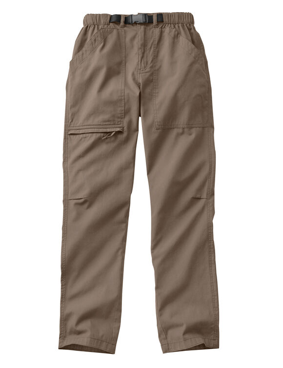 Pantalon 3/4 &eacute;lastiqu&eacute; + ceinture assortie (beige fonc&eacute;)