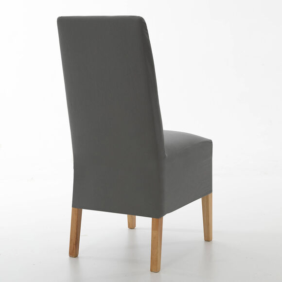 Vitrage met geborduurde pluimen (antracietgrijs)