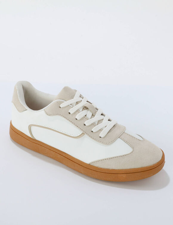 Sneakers met veters (ecru)