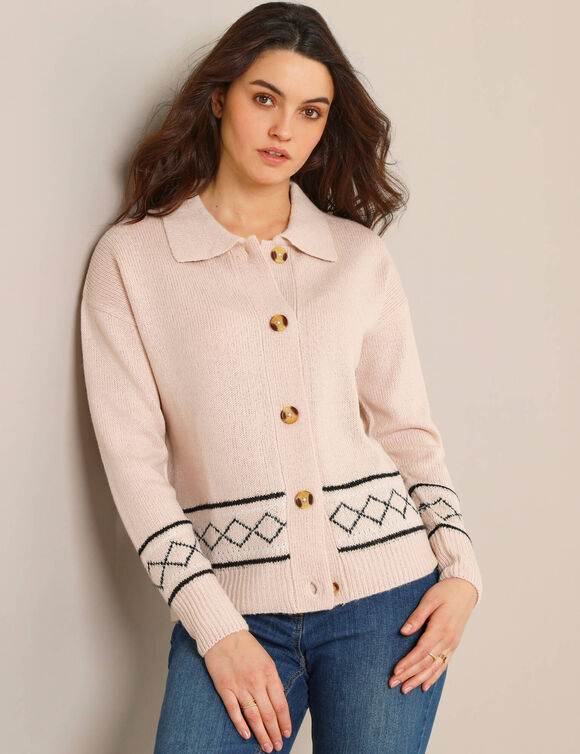 Gilet d&eacute;tail jacquard  (naturel)