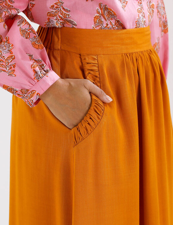 Jupe longue unie  (caramel)