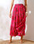 Lange rok met stroken en bloemenprint (roze)