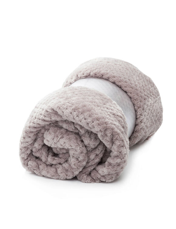 Couverture en velours effet tissé (gris perle)