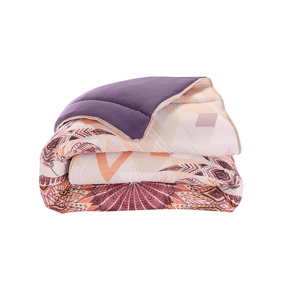 Couette microfibre imprimé Attrape-rêves 200 g/m² (parme)