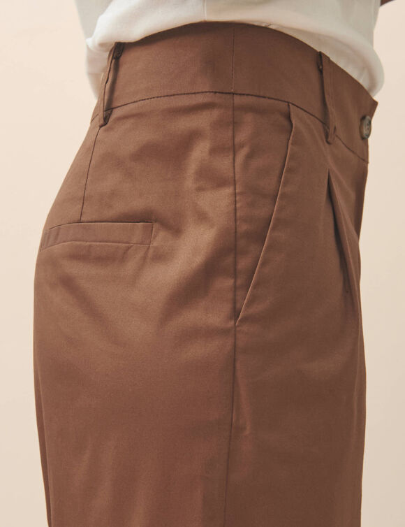 Pantalon large &agrave; pinces (caramel)