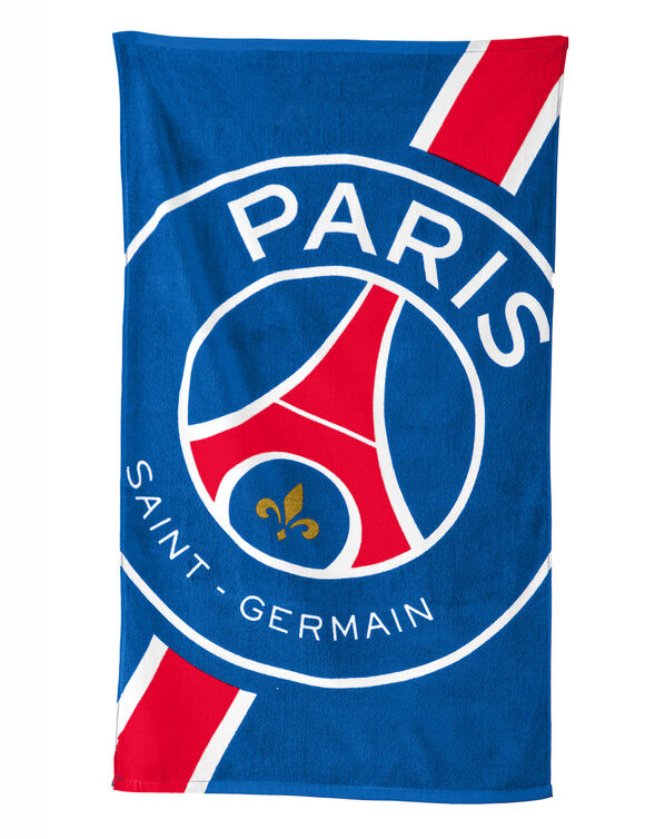 Drap de bain enfant PSG&reg;, &eacute;ponge et velours coton - 320g/m2 (bleu)