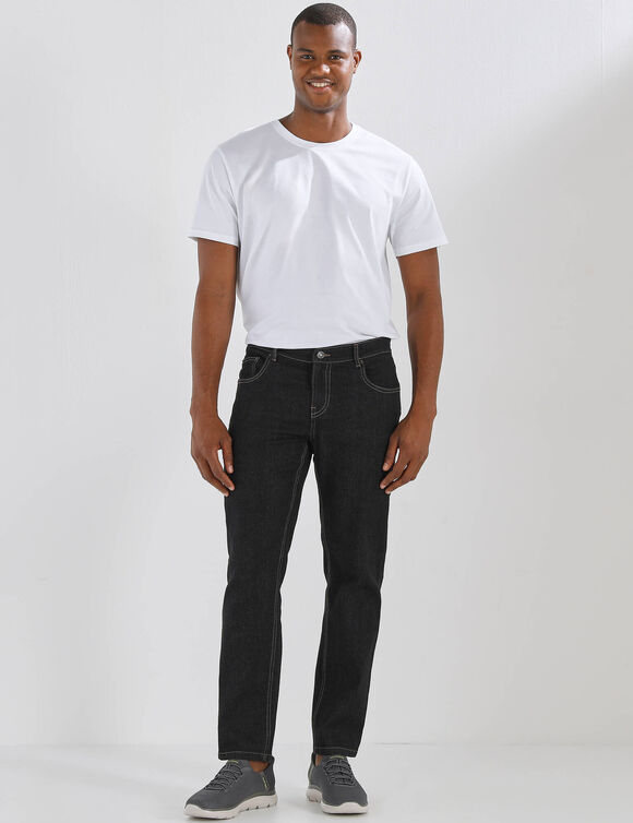 Jean droit ceinture arrondie sous le ventre - L30 (black)