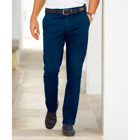 Pantalon chino ceinture arrondie sous le ventre (marine)