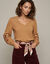 T-shirt met lange mouwen en geborduurde details, katoen (hazelnootbruin)