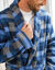 Korte kamerjas in fleecetricot (blauw geruit)