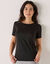 T-shirt thermique col rond - manches courtes (noir)