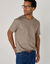 T-shirt met ronde hals en korte mouwen - set van 3 (taupe + CHOCOT + grijsblauw)