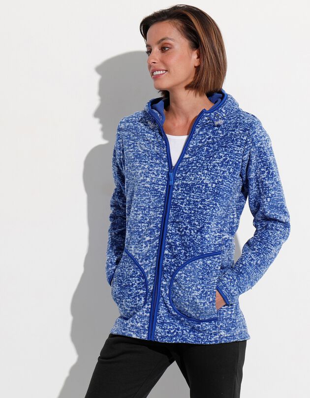 Fleece sweater met chiné print (chiné indigo) Fleece sweater met chiné print (chiné indigo)