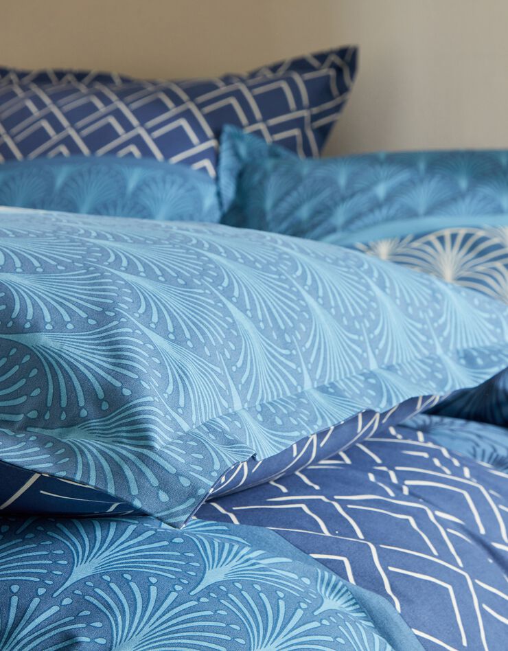 Bedlinnen Eddy in katoen met grafische motieven (marine)