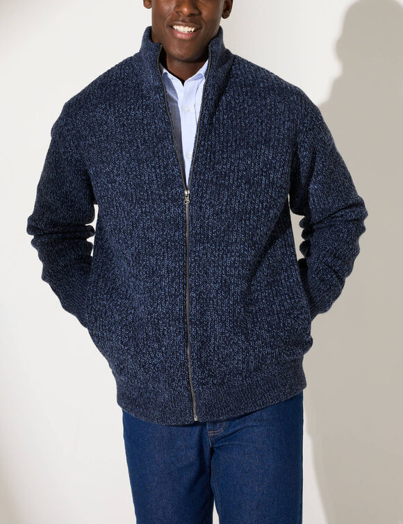 Blouson c&ocirc;te anglaise int&eacute;rieur fourr&eacute; (bleu moulin&eacute;)