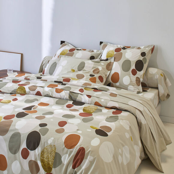 Bedlinnen Bulles, in bedrukt katoen (beige)