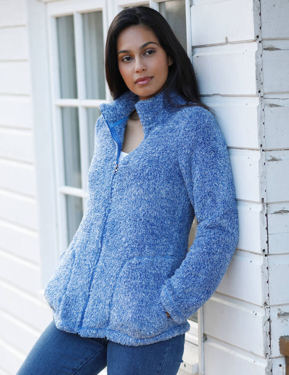 Jasje in pluchetricot (chiné grijsblauw)
