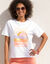 Bedrukt T-shirt, loose volume (wit / perzik)