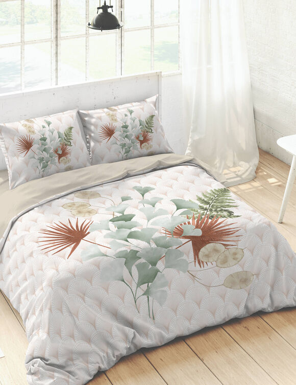 Linge de lit Eve en coton imprimé fleuri (blanc)