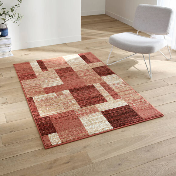 Tapijt met patchwork-motief (terracotta)