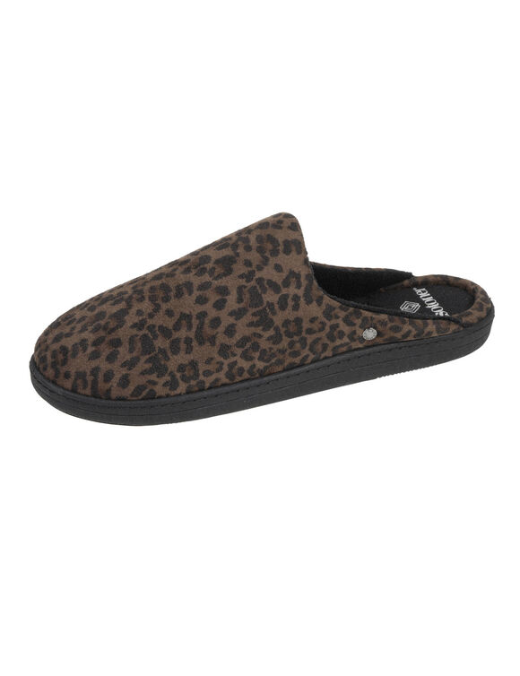 Ergonomische pantoffels bedrukt met &lsquo;Peu de B&ecirc;te&rsquo;-print (bruin / zwart)
