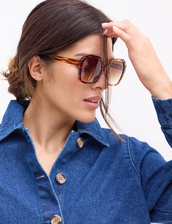 Veste en jean boutonn&eacute;e, style worker (stone)