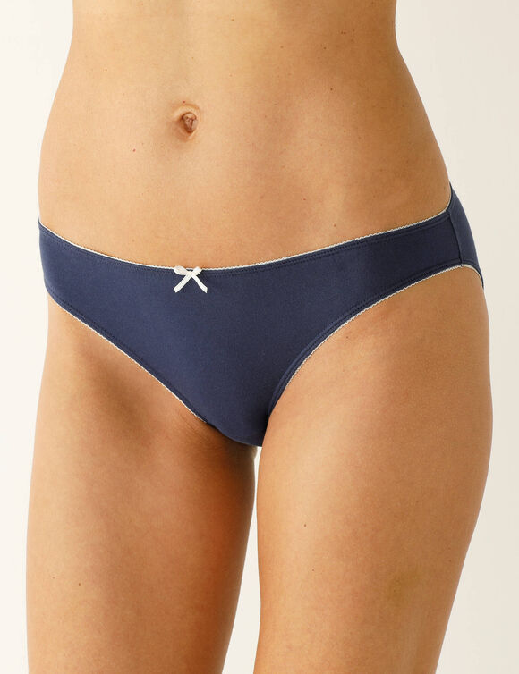 Slip coton stretch imprimé "fleurs' - lot de 4 (bleu / vert)