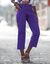 Rechte 7/8-broek met stretch (paars)