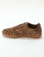 Baskets cro&ucirc;te de cuir motif l&eacute;opard (marron / noir)