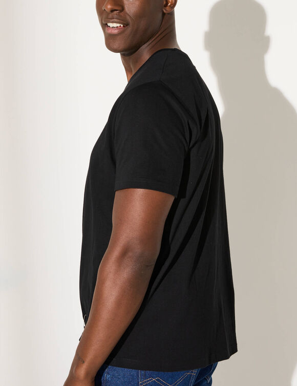 T-shirt col rond manches courtes (noir)