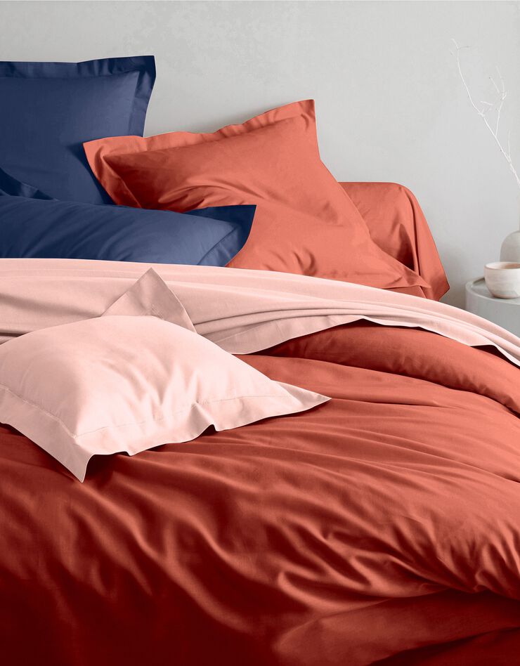 Linge de lit uni coton (terracotta)