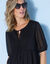 Effen plumetis tuniek, gerecycled polyester(**) (zwart)