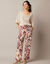 Ruime, soepele broek, bedrukt (beige)