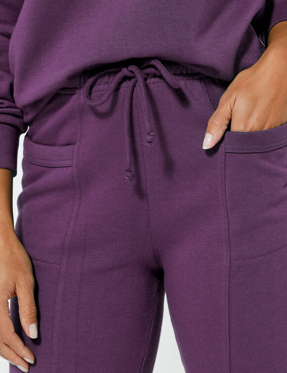 Pantalon jogging, molleton gratté (raisin)