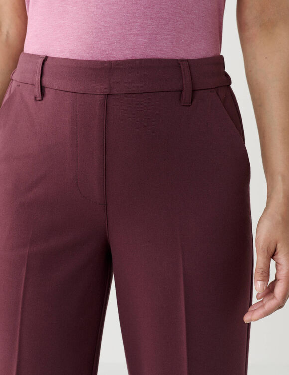 Elegante, rechte broek, effen (bordeaux)