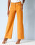 Gekleurde broek met ruim model en 5 zakken (saffraangeel)