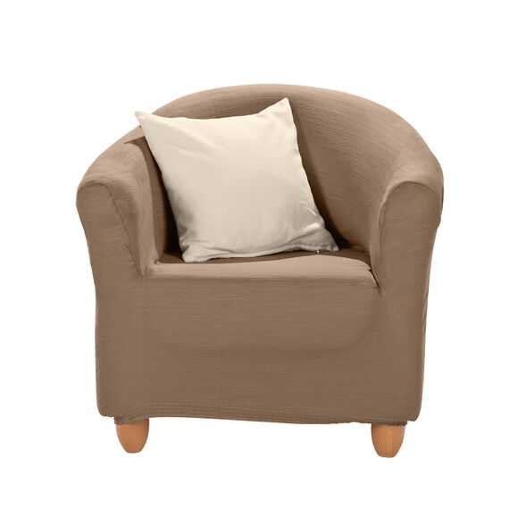Housse extensible unie spéciale fauteuil cabriolet (taupe)