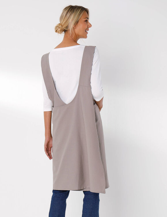 Tablier de cuisine japonais coton uni personnalisable (taupe)