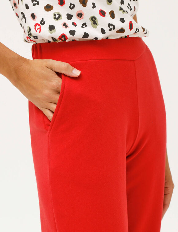 Pantalon coupe large molleton taille &eacute;lastiqu&eacute;e (rouge)