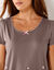 T-shirt met bloemenprint - korte mouwen (taupe)